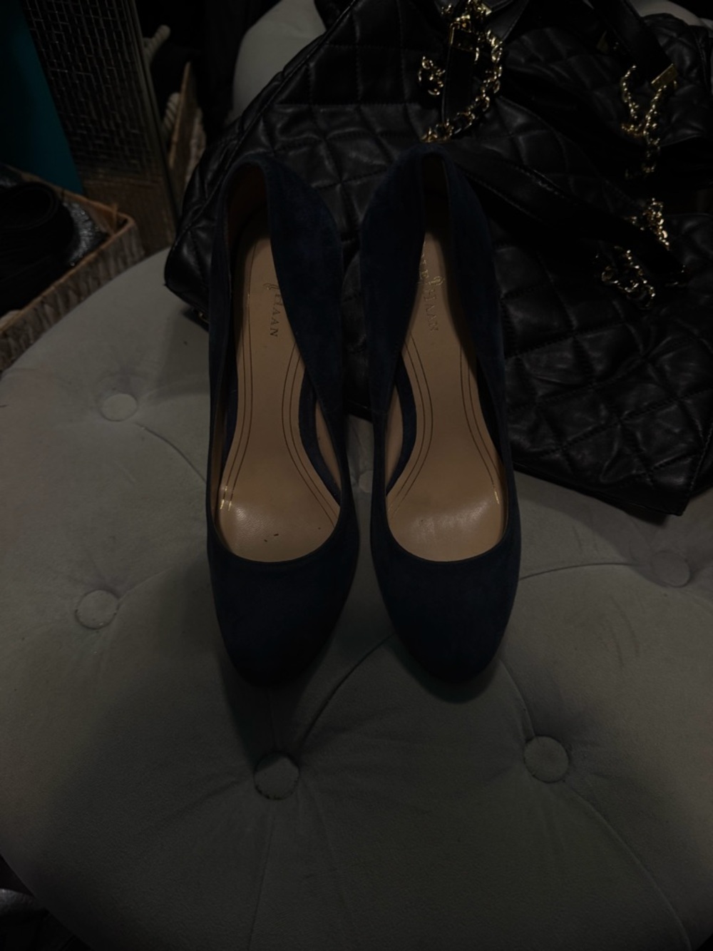 Cole Haan Classic Women’s Navy Suede Pumps